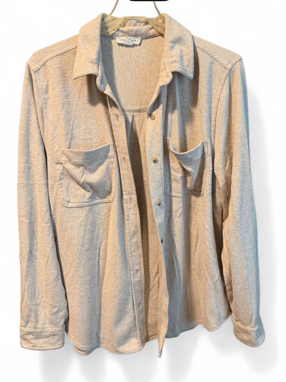 beachlunchlounge Women’s Light Beige Button-Down Shacket